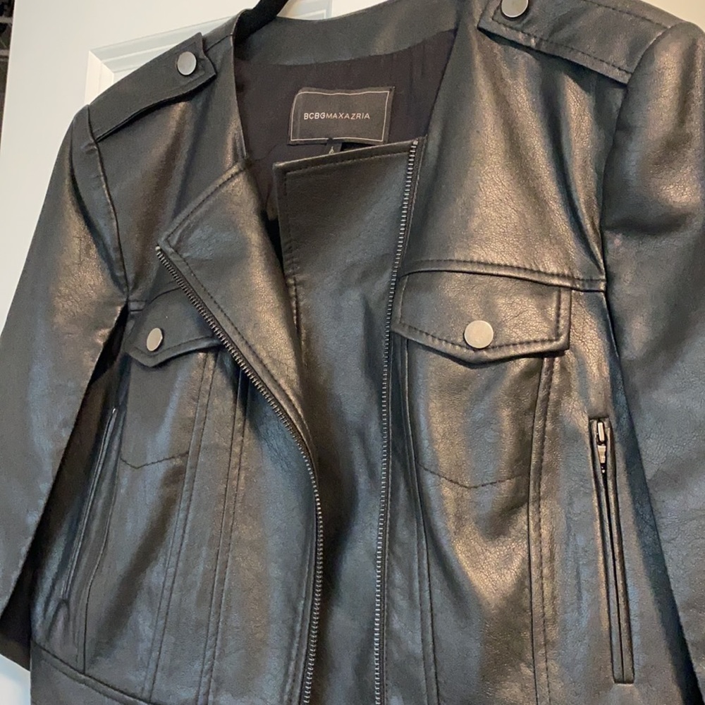 BCBG genuine leather cape jacket - BRAND NEW small